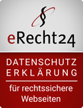 Siegel von eRecht24 für Datenschutz